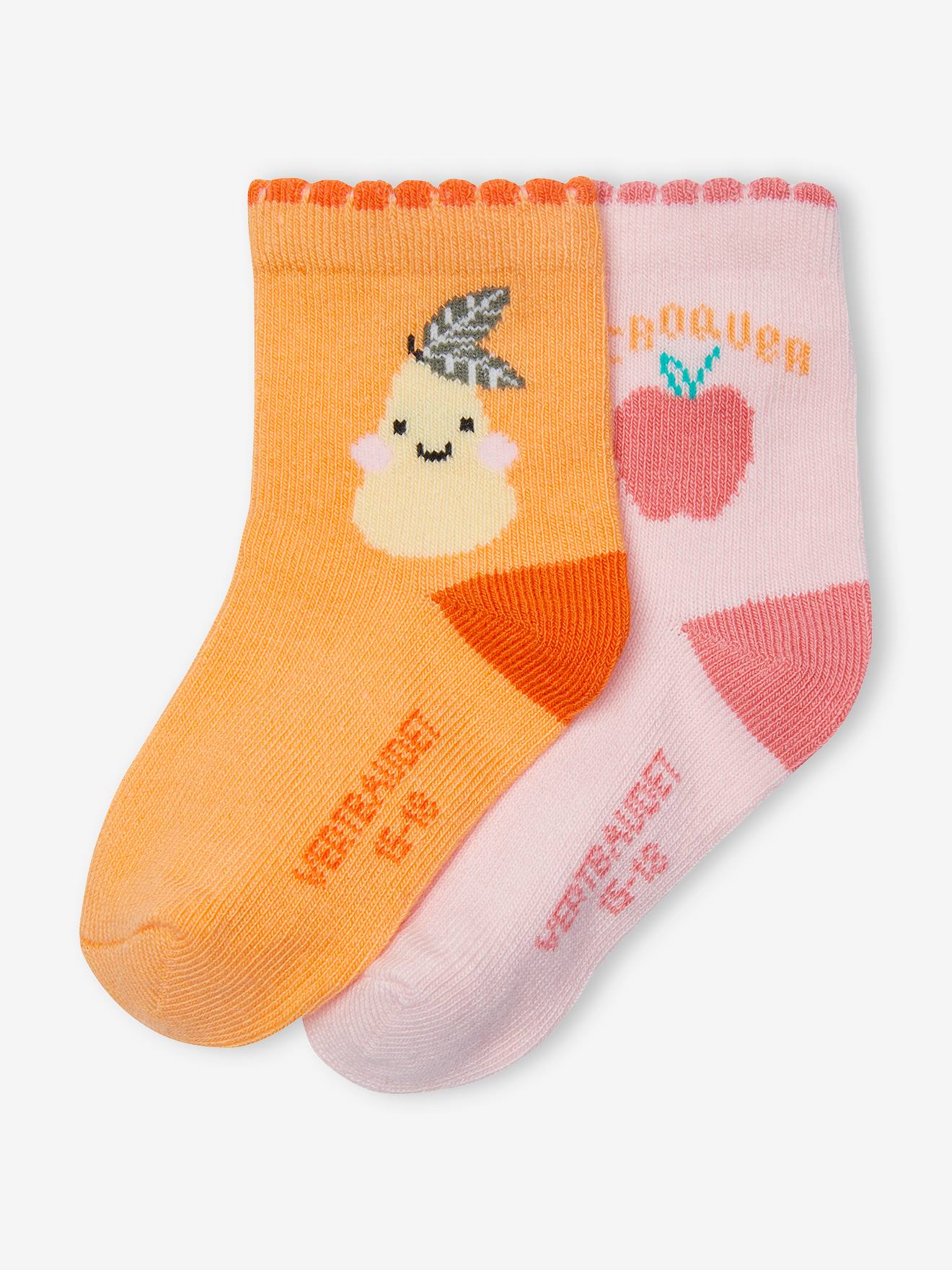 Vertbaudet 2er-Pack Baby Socken mit Früchten Oeko-Tex