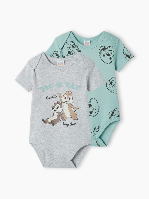 Disney Animals 2er-Pack Jungen Baby Bodys Disney Animals Chip & Chap salbei