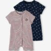 Vertbaudet 2er-Pack Jungen Baby Kurzoveralls Oeko-Tex