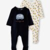 Vertbaudet 2er-Pack Jungen Baby Samt-Strampler Oeko-Tex