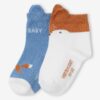 Vertbaudet 2er-Pack Jungen Baby Socken mit Fuchs Oeko-Tex
