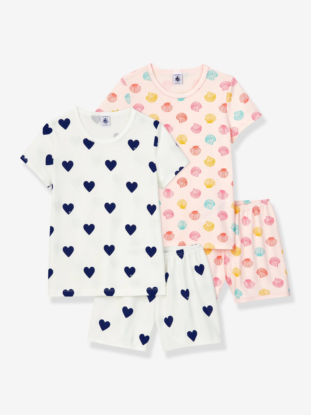 Petit Bateau 2er-Pack kurze Mädchen Schlafanzüge PETIT BATEAU