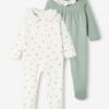 Vertbaudet 2er-Pack Mädchen Baby Strampler mit Kragen salbei