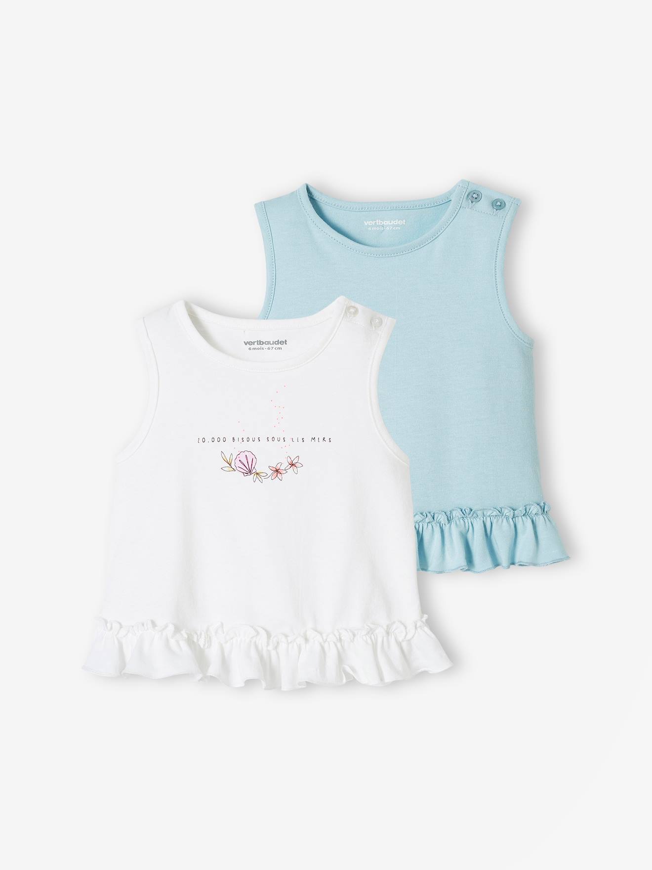 Vertbaudet 2er-Pack Mädchen Baby Tops