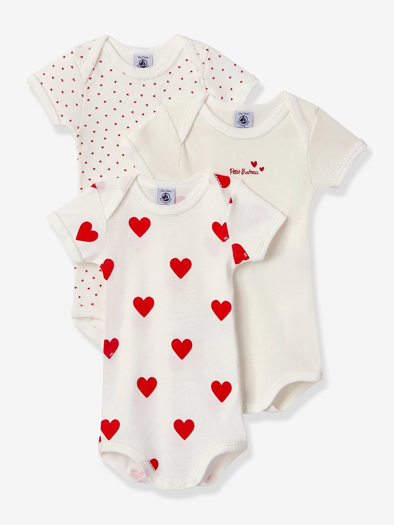 Petit Bateau 3er-Pack Baby Kurzarmbodys PETIT BATEAU