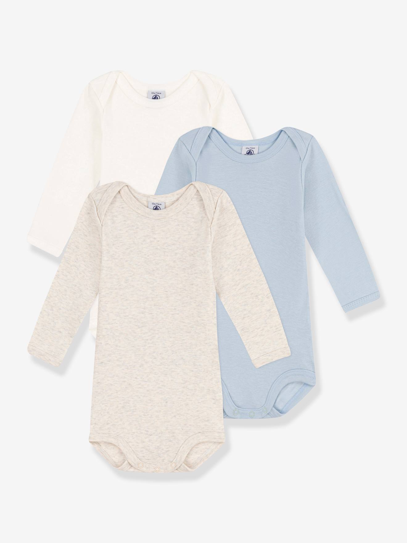 Petit Bateau 3er-Pack Baby Langarmbodys PETIT BATEAU