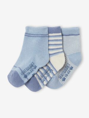 Vertbaudet 3er-Pack Jungen Baby Socken mit Streifen BASIC Oeko-Tex