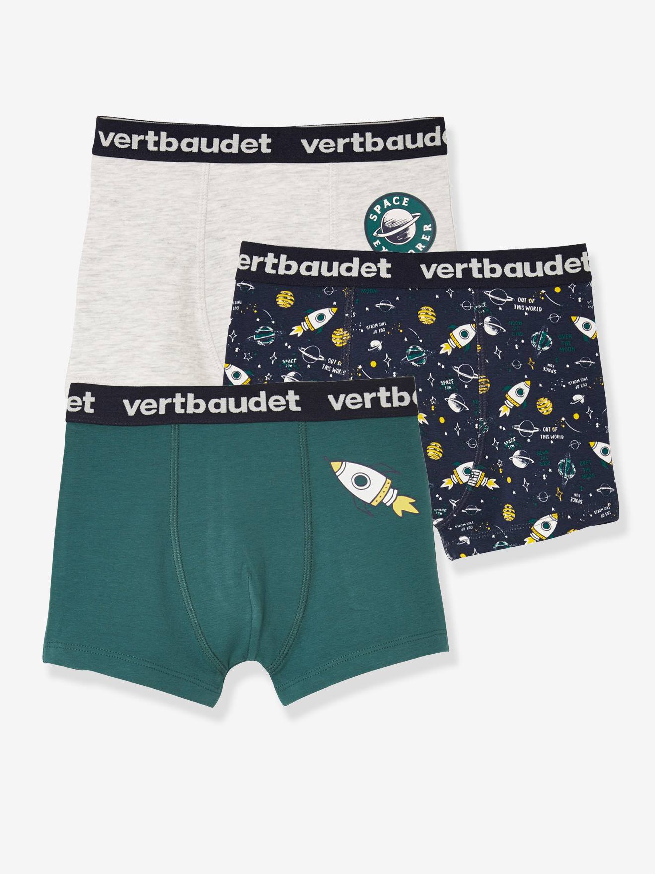 Vertbaudet 3er-Pack Jungen Boxershorts „Explorer“