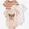 Vertbaudet 3er-Pack kurzärmelige Baby Bodys mit Fuchs Oeko-Tex pulver
