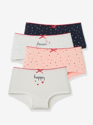 Vertbaudet 4er-Pack Mädchen Shortys BASIC Oeko-Tex