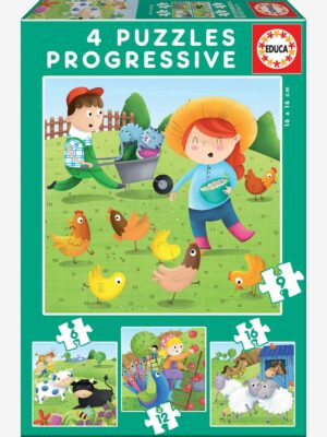 Educa 4er-Set Puzzles mit Bauernhoftieren