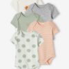 Vertbaudet 5er-Pack kurzärmelige Baby Schlupfbodys „Sunshine“