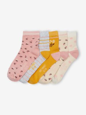 Vertbaudet 5er-Pack Mädchen Socken mit Blumen Oeko-Tex