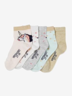 Vertbaudet 5er-Pack Mädchen Socken mit Einhornmotiven Oeko-Tex