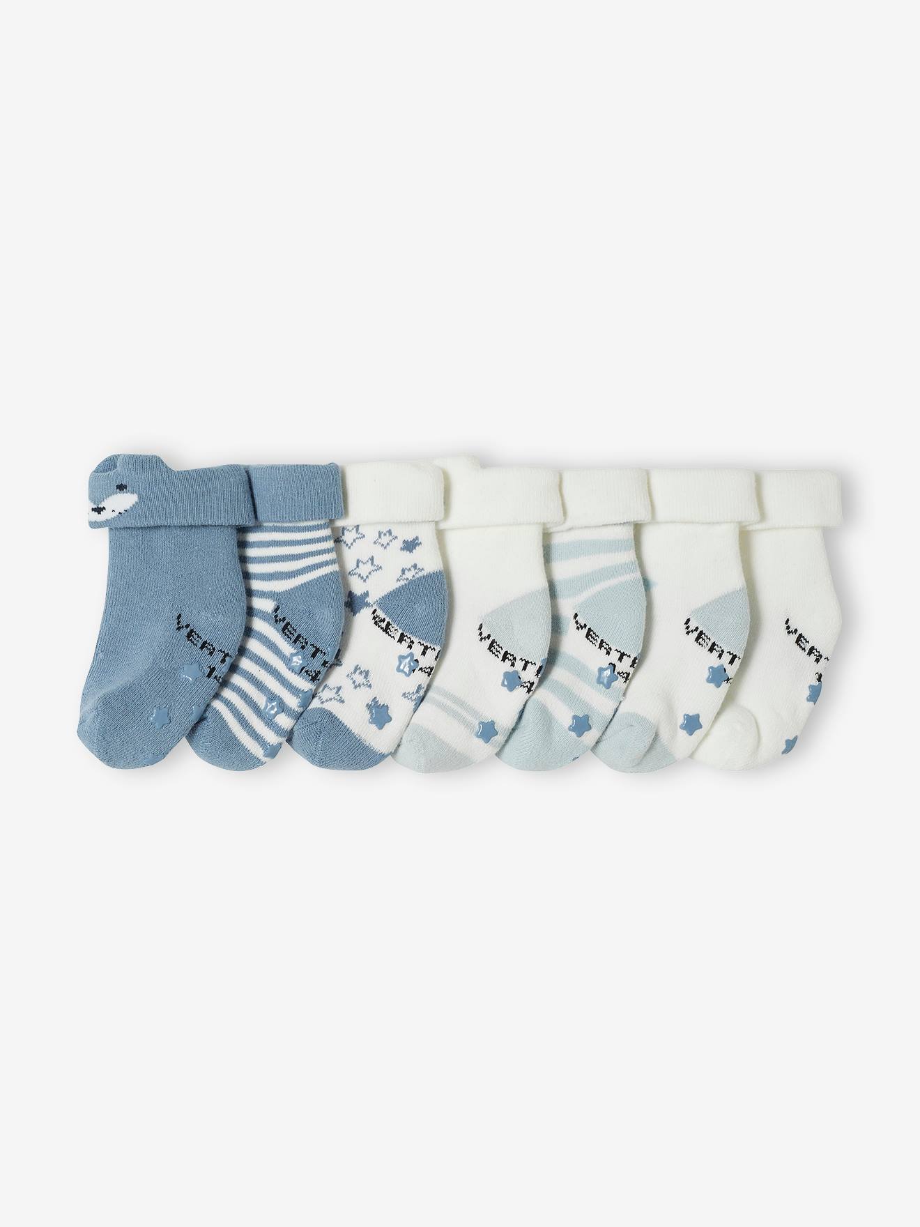 Vertbaudet 7er-Pack Baby Socken mit Stern und Fuchs BASIC Oeko-Tex