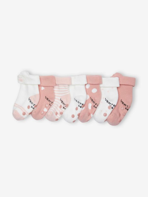 Vertbaudet 7er-Pack Mädchen Baby Stoppersocken mit Katze BASIC Oeko-Tex