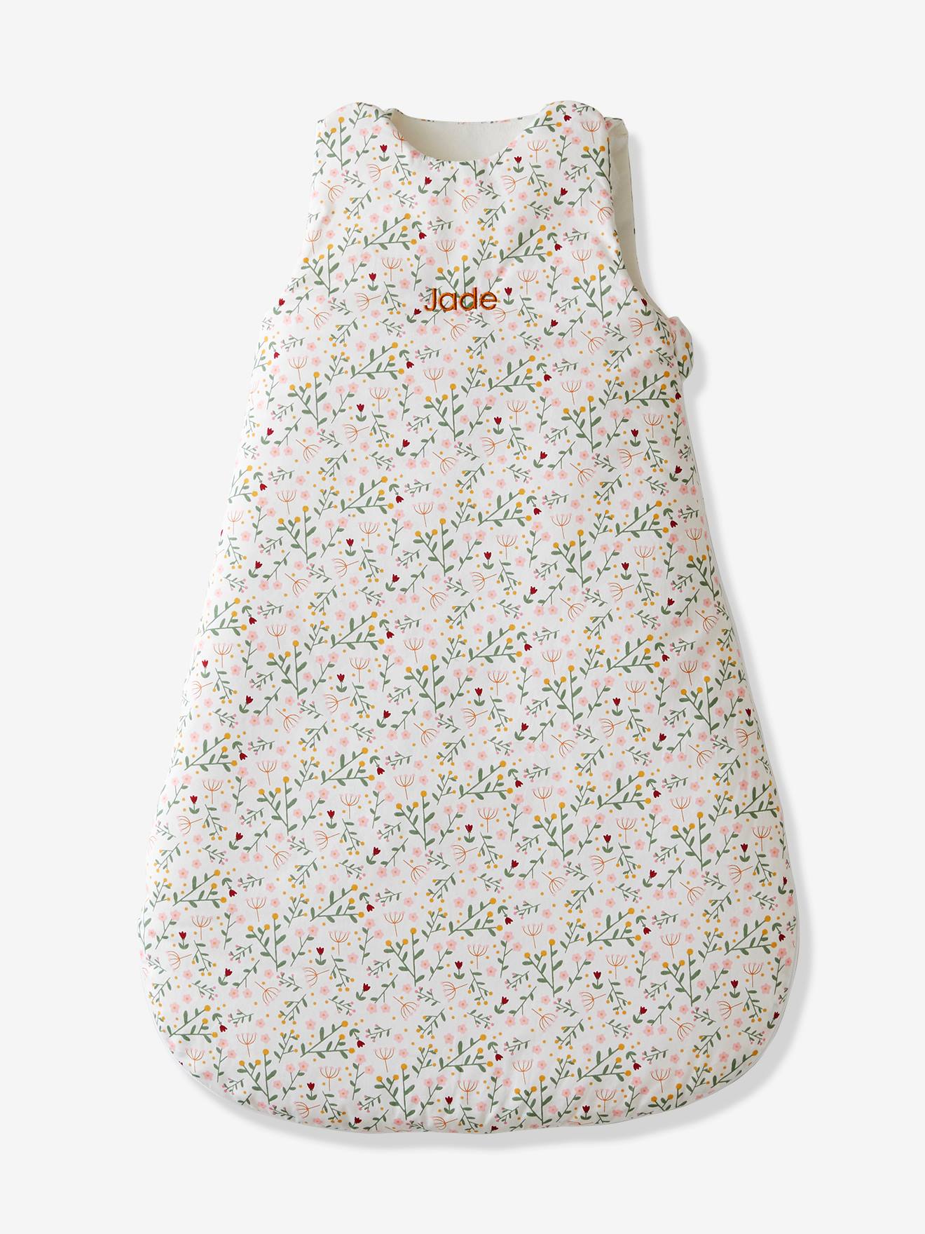 Vertbaudet Ärmelloser Baby Schlafsack „Blumenzauber“