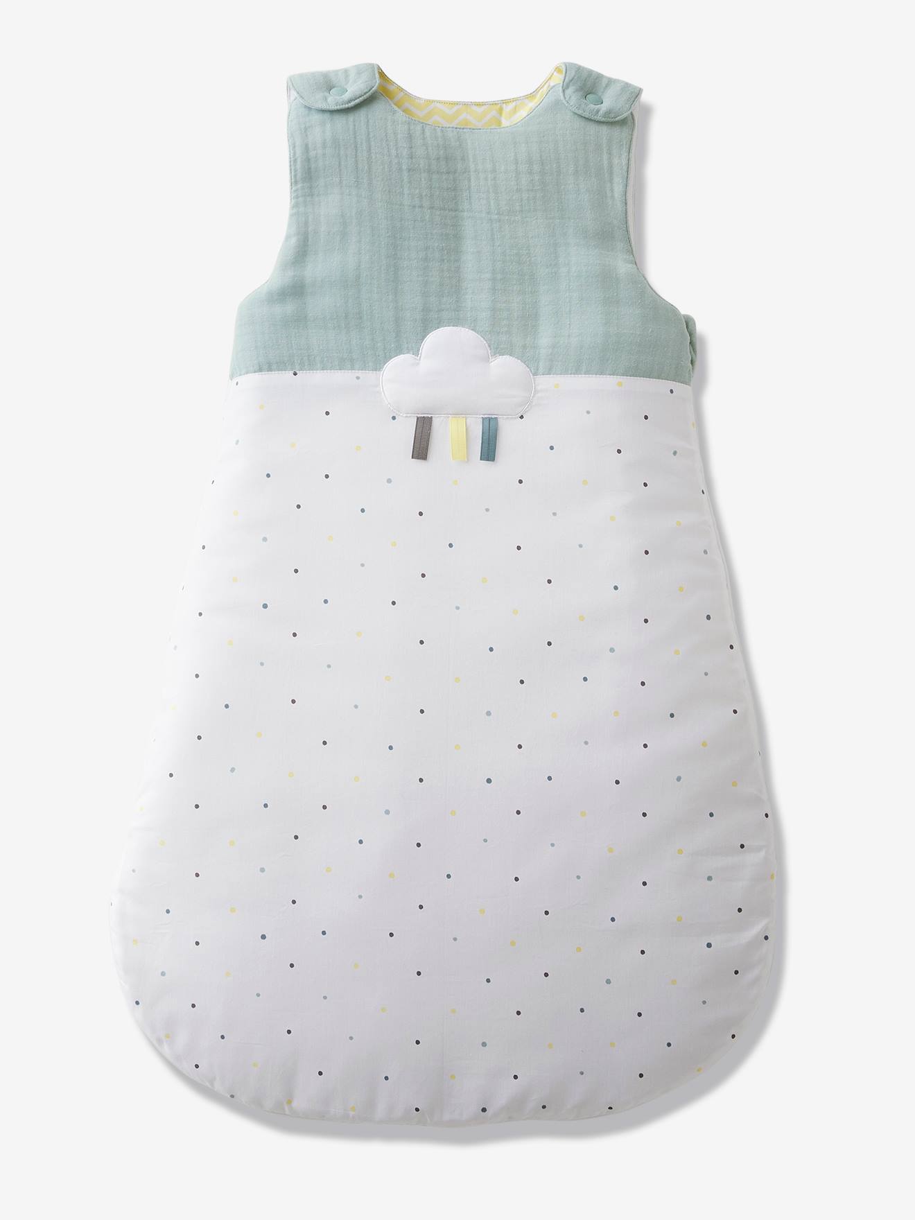 Vertbaudet Ärmelloser Baby Schlafsack „Frühlingsregen“ Oeko-Tex