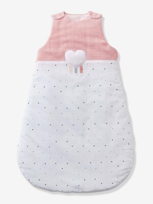 Vertbaudet Ärmelloser Baby Schlafsack „Lovely Heart“ Oeko-Tex