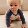 Vertbaudet Baby Body mit Kontrastärmeln Oeko-Tex