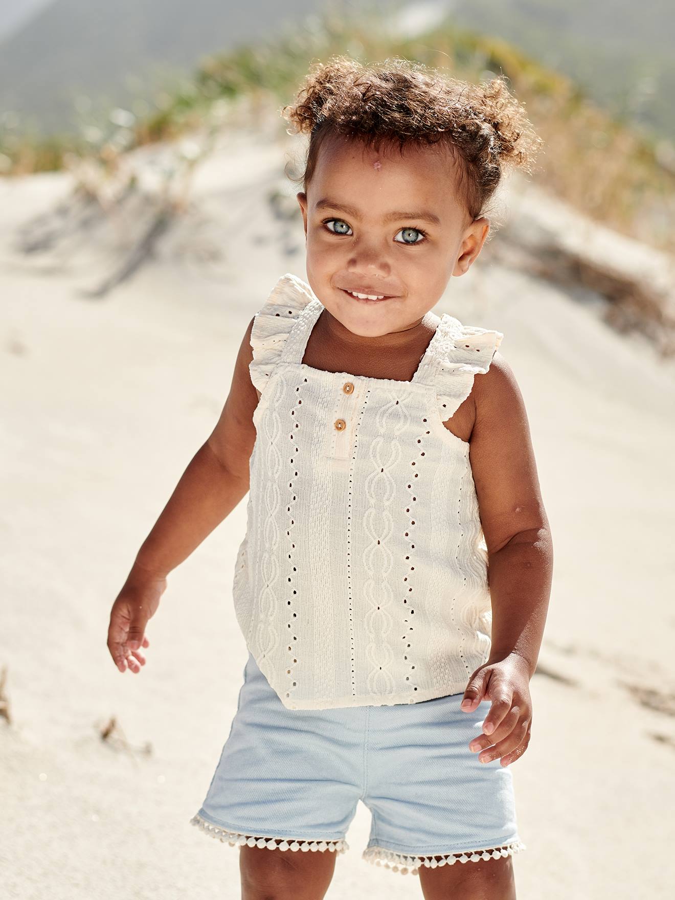 Vertbaudet Baby Shorts mit Pompons