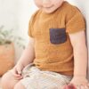 Vertbaudet Baby T-Shirt mit Materialmix
