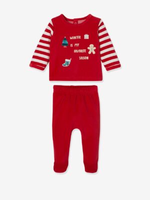 Vertbaudet Baby Weihnachts-Schlafanzug aus Samt