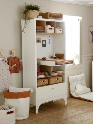 Vertbaudet Babyzimmer 2-in-1-Wickelkommode „Nougatine“ mit Regalaufsatz