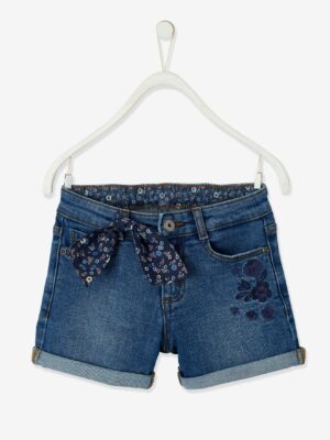 Vertbaudet Bestickte Mädchen Jeans-Shorts Oeko-Tex