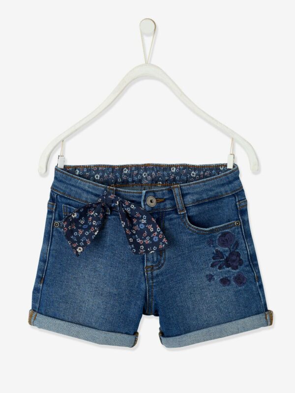Vertbaudet Bestickte Mädchen Jeans-Shorts Oeko-Tex
