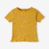 Vertbaudet Geripptes Baby T-Shirt mit Blumenprint