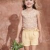 Vertbaudet Geripptes Mädchen Top mit Blumenmuster