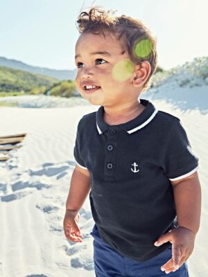 Vertbaudet Jungen Baby Poloshirt mit Stickerei