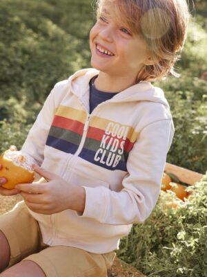 Vertbaudet Jungen Kapuzensweatjacke „Cool Kids Club“ Oeko-Tex