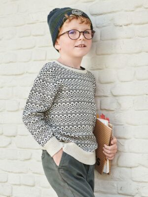 Vertbaudet Jungen Pullover mit Jacquardmuster Oeko-Tex