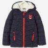 Vertbaudet Jungen Winterjacke mit Kapuze & Teddyfleece-Futter