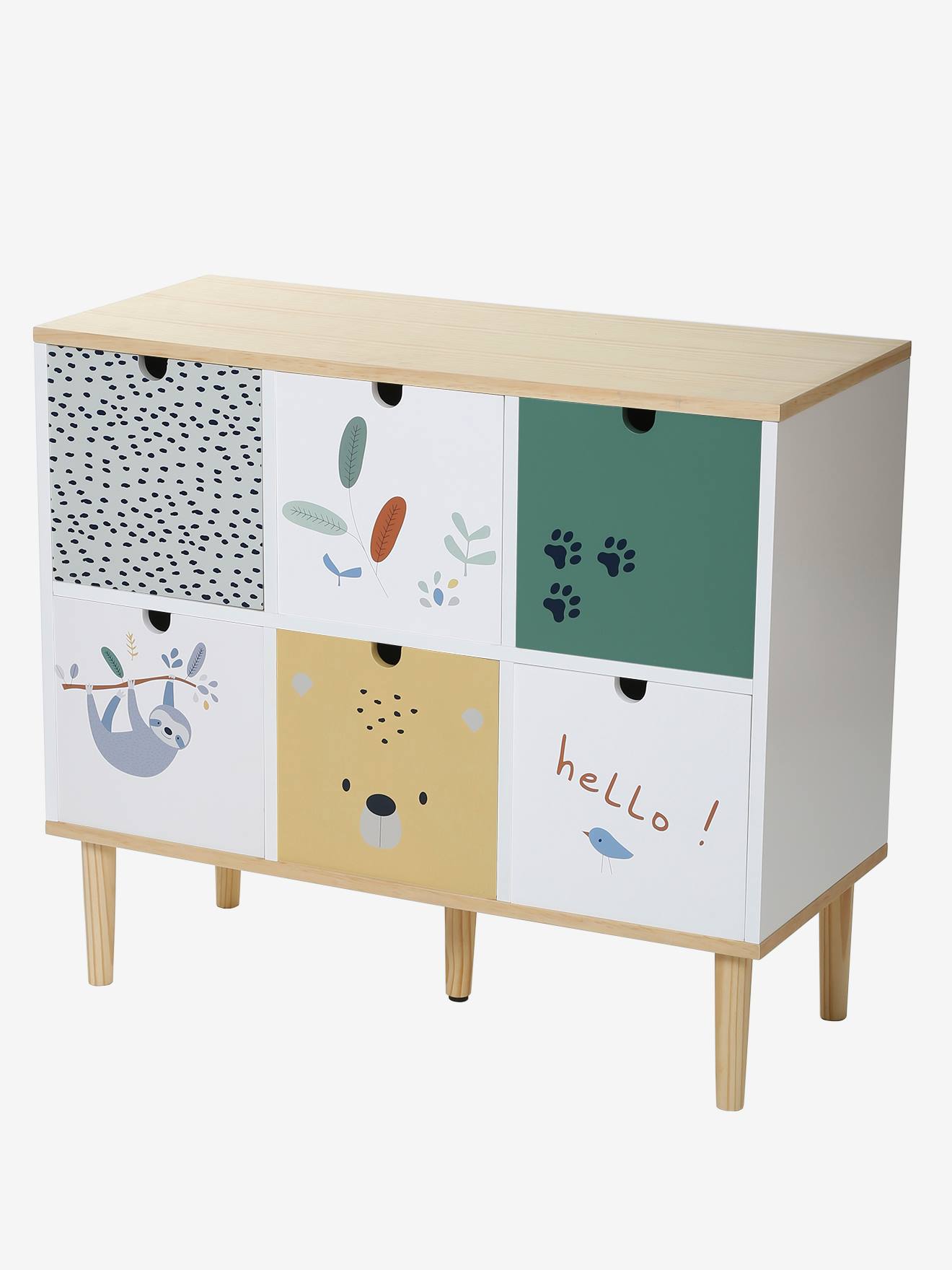 Vertbaudet Kinderzimmer Sideboard mit 6 Fächern „Dschungel“