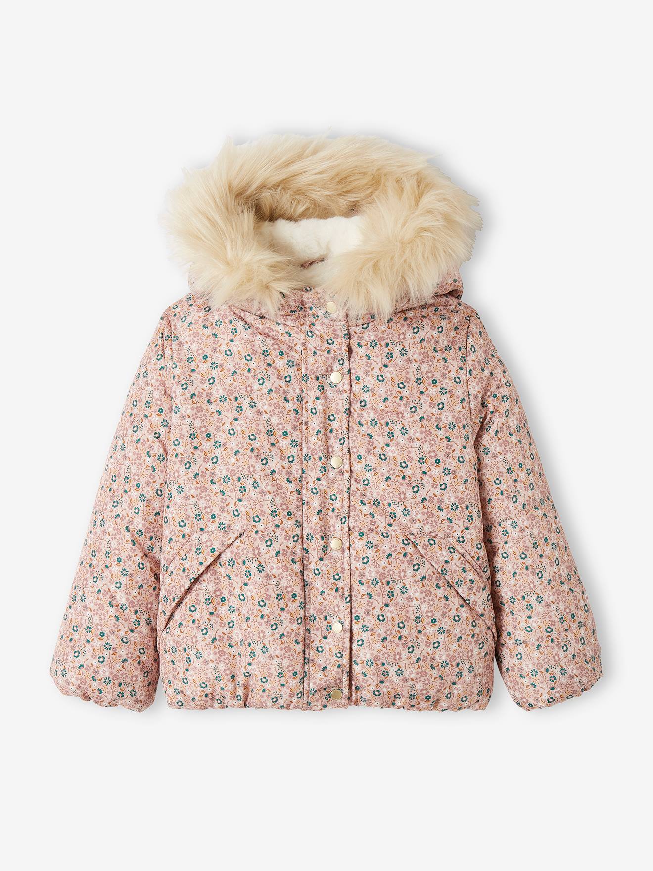 Vertbaudet Kurze Mädchen Steppjacke mit Recycling-Polyester hell