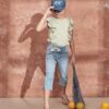 Vertbaudet Mädchen 3/4-Jeans mit Schleife