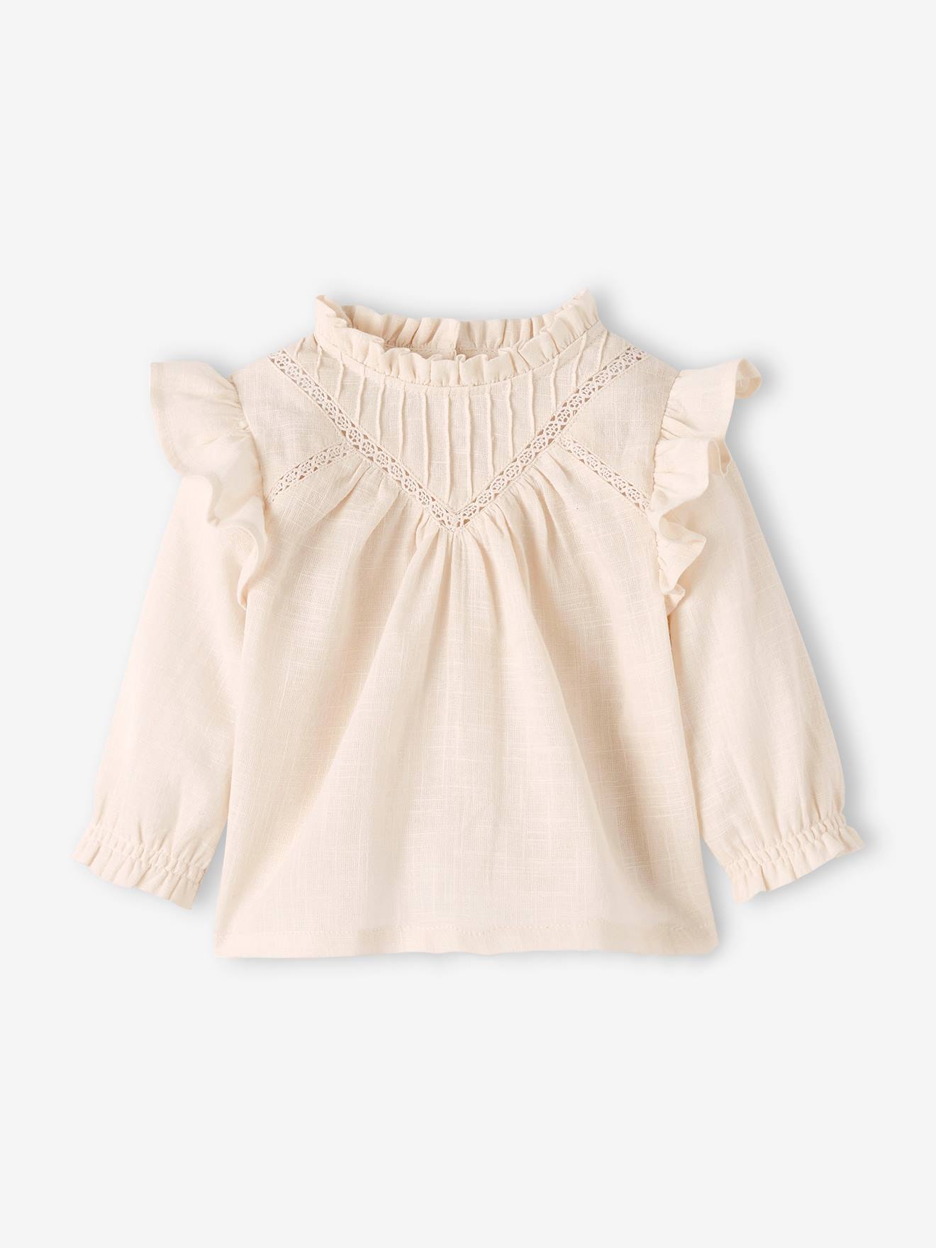 Vertbaudet Mädchen Baby Bluse mit Volants