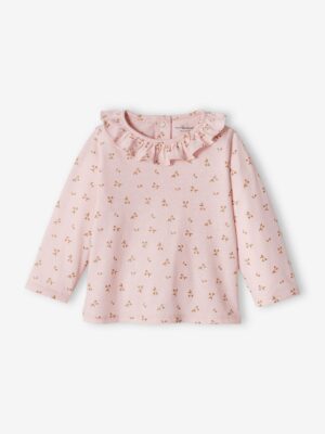 Vertbaudet Mädchen Baby Shirt mit Volantkragen hell