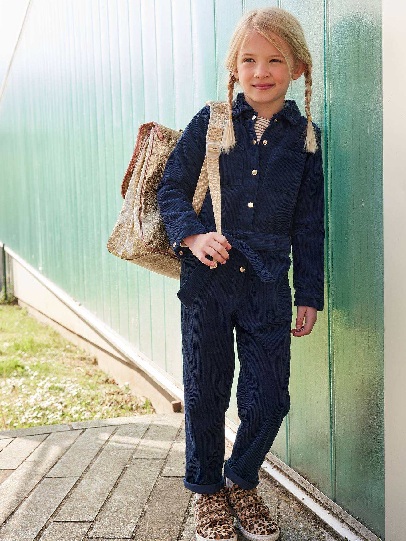 Vertbaudet Mädchen Cord-Jumpsuit