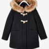 Vertbaudet Mädchen Dufflecoat mit Kapuze & Knebelknöpfen