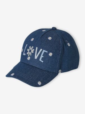 Vertbaudet Mädchen Jeans-Cap mit Stickerei