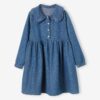 Vertbaudet Mädchen Jeanskleid mit Bubikragen