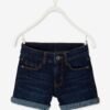 Vertbaudet Mädchen Jeansshorts mit Umschlag BASIC Oeko-Tex