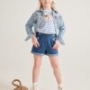 Vertbaudet Mädchen Jeansshorts mit Zierknöpfen