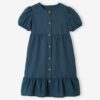 Vertbaudet Mädchen Kleid mit Knopfleiste