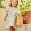 Vertbaudet Mädchen Kleid mit Schmetterlingsärmeln