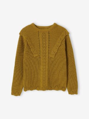 Vertbaudet Mädchen Pullover mit Volants Oeko-Tex